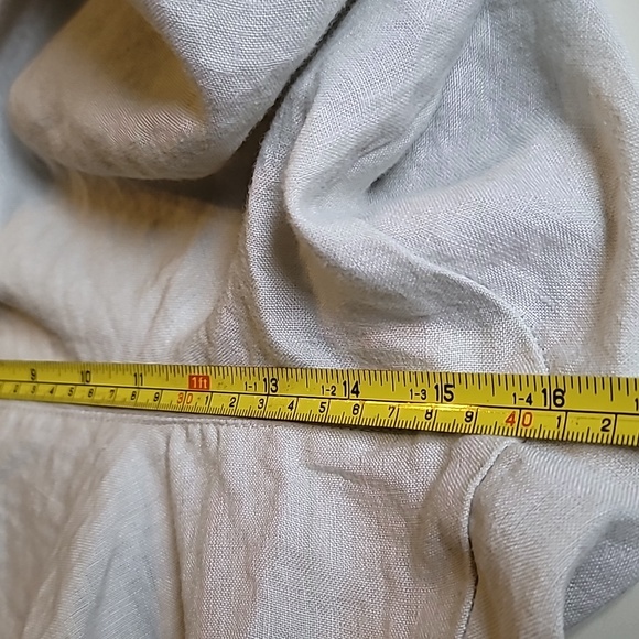 Cynthia Rowley linen slacks womens 14 ecru front cargo & back patch pocket - Picture 9 of 14